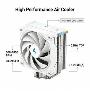 พัดลมระบายความร้อนซีพียู DeepCool AK400 DIGITAL WH สำหรับ LGA1700 1200 115X และ AM5 AM4 พร้อมหน้าจอแสดงผล สีขาว ฝาครอบด้านบนมีคริสตัล - Product Image 6