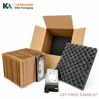 Boîte de disque dur en carton ondulé écologique personnalisée avec insert en mousse et séparateur pour l'expédition et le stockage en vrac de HDD et SSD par KAKA