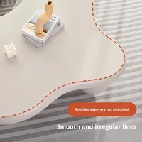 Table basse moderne minimaliste en bois avec pieds ronds crème pour petits espaces, réglable pour salon, disponible en différentes tailles