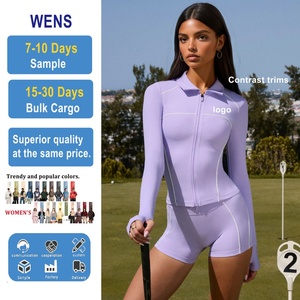 Women's Breathable Zip-Up Golf <b>Jacket</b> Moisture-Wicking Quick Dry Active Wear for Fitness and <b>Yoga</b> Printed Shorts for Sports - Product Image 1