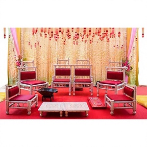 Traditional Gujarati Wedding Mandap Chairs Set Professional Modern Luxury Durable Treated Wood Customizable Size & Design - Product Image 1