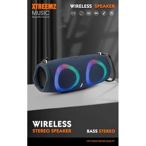 For <b>Speaker</b> Blue Wireless Portable Stereo Bass with RGB <b>LED</b> Light Plastic Outdoor Use - Product Image 1