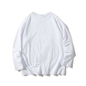 Camiseta personalizada de gran tamaño para hombre, de alta calidad, 100% algodón, cuello redondo, manga larga, estilo casual. - Product Image 2
