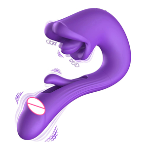 เครื่องนวดกระตุ้นจุดจีแบบสั่นสะเทือนอเนกประสงค์รุ่นใหม่ พร้อมลิ้นเลียแบบแกว่งและเคาะ ทำจากซิลิโคนนุ่ม ของเล่นทางเพศสำหรับผู้หญิง - Product Image 1