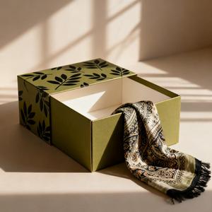 Biểu tượng tùy chỉnh Deluxe trượt Hộp ngăn kéo mờ nhiều lớp các tông Khăn hộp vàng lá quần áo Hộp quà tặng - Product Image 2