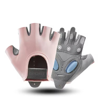 Guantes de Gimnasio de Medio Dedo Antideslizantes para Fitness y Deportes, con Palma Acolchada de Silicona, Protección Anti-Impacto y Transpirables para Levantamiento de Pesas
