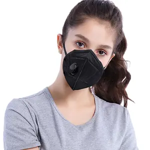 Çin fabrika özel 6 katmanlı koruma siyah yüz maskesi KN95 filtre ile bireysel wrap masques maskeleme vana ile hazır gemi
