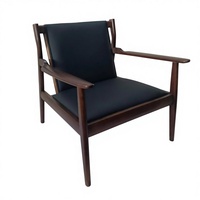 Fauteuil inclinable de salon DISHI, style nordique simple, dossier rembourré, fauteuil de détente, chaise d'appoint en bois de frêne massif