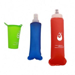 Gobelet d'eau souple en TPU personnalisable avec logo, pliable et réutilisable, pour le camping et la course à pied, 200 ml, 250 ml et 500 ml, combinaison de bouteilles d'eau souples en TPU - Product Image 2