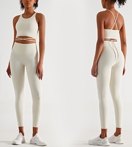 <strong>Tik</strong> <strong>Tok</strong> Hot Sell 2 Piece <strong>Set</strong> Sportswear Waist Strap Sports Bra Workout Running Gym Yoga <strong>Set</strong> Women Fitness Crothless Leggings <strong>Set</strong> - Product Image 5
