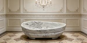 Baignoire autoportante en marbre blanc naturel, grande taille, sur mesure, pour villa et hôtel, prix <span class=keywords><strong>de</strong></span> gros - Product Image 6