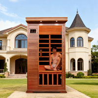 Rumah Sauna Kombinasi Uap Kering dan Uap Basah dari Kayu Hemlock Mewah dengan Sistem Kontrol Cerdas