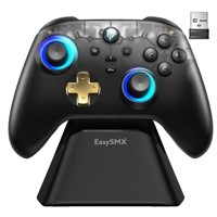 Base de charge pour manette de jeu sans fil EasySMX D05 avec éclairage RGB à double effet Hall, compatible multiplateforme PC/Android/Made