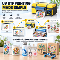 Imprimante d'étiquettes DTF UV A3 30 cm à double tête d'impression XP600, laminatrice automatique à rouleaux haute vitesse, machine d'impression d'étiquettes cristallines