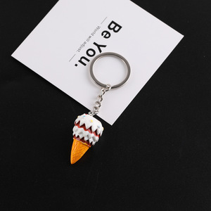 Porte-clés en résine en forme de cornet de crème glacée, artisanat fait main, pendentif, ornement, accessoire pour cadeaux DIY, décoration, printemps 2025, origine Yiwu - Product Image 3