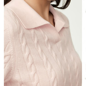 Top Estivo da <span class=keywords><strong>Donna</strong></span> a Maniche Corte in Lana/Cashmere con Scollo a V Lavorato a Maglia Personalizzabile - Product Image 5