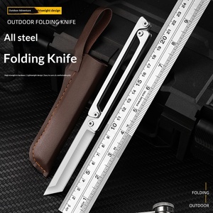 Navaja Plegable Totalmente de Acero, Ultraafilada, de Alta Dureza, para Comer Fruta, Desempacar Carne, Uso en Exteriores, Defensa Personal, OEM - Product Image 2