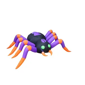 Halloween Inflatable Decoration 90cm Inflatable Spider Black With Purple Feet For Halloween Decoration Outdoor Decorative Garden
