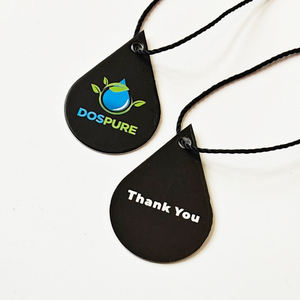 Étiquettes suspendues en papier recyclable noir découpées sur mesure, en forme de goutte, pour vêtements et chaussures, design de luxe, vente chaude - Product Image 2