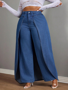 <span class=keywords><strong>Jeans</strong></span> <span class=keywords><strong>Boyfriend</strong></span> Personalizzati Taglie Forti per <span class=keywords><strong>Donna</strong></span>, Stile Cowgirl Autunnale, Blu, <span class=keywords><strong>Jeans</strong></span> Larghi all'Ingrosso - Product Image 3