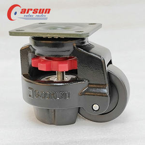 Roulettes de nivellement robustes réglables GD-100F avec protections filetées, roues pivotantes en nylon et aluminium sans frein, revêtement électrophoretique - Product Image 2