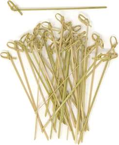 Brocheta anudada de bambú para decoración de fiestas, palillos de cóctel, pinchos de frutas de bambú, pinchos para bebidas de cóctel, palillos de dientes - Product Image 6