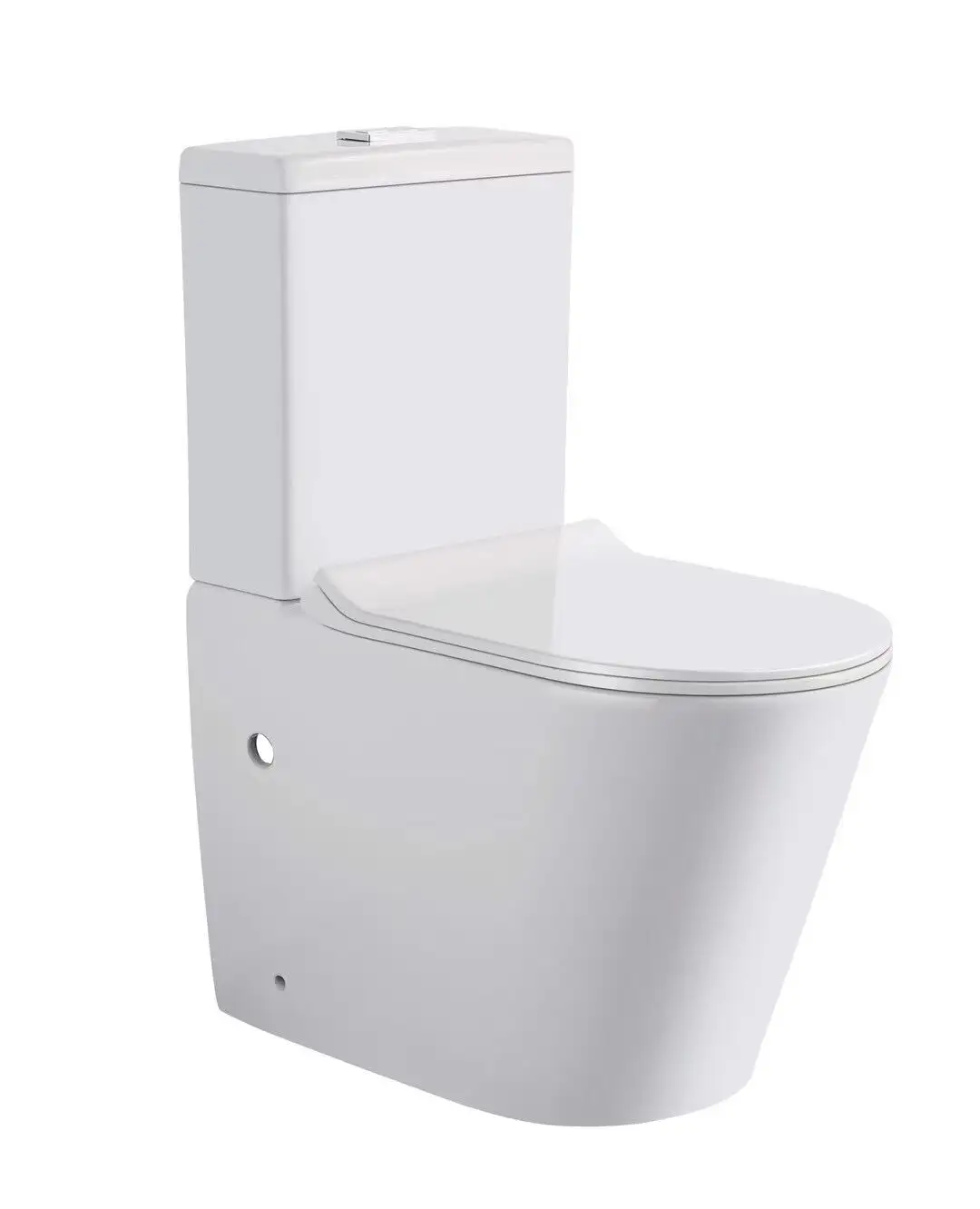 Desain Baru Bulat Full Back Touch Dinding Tanpa Bingkai Watermark Toilet One Piece