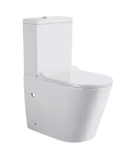 New Design Round Full Back Touch Wall Rimless Watermark 1 Piece Toilet