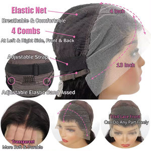 Perruques de <span class=keywords><strong>Cheveux</strong></span> Humains Lisses Osées 13x4 Pleine Lace Frontale, Pré-Épilées avec Baby Hair, Couleur Naturelle, <span class=keywords><strong>Cheveux</strong></span> Brésiliens Remy, Densité 180% - Product Image 6