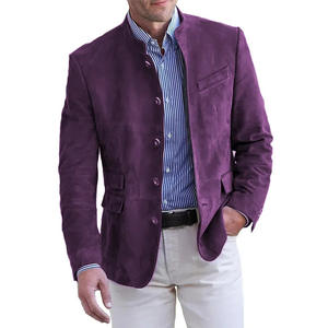 Veste de <span class=keywords><strong>costume</strong></span> décontractée en daim à simple boutonnage pour <span class=keywords><strong>homme</strong></span>, idéale pour l'automne et l'<span class=keywords><strong>hiver</strong></span>, <span class=keywords><strong>manteau</strong></span> uni de haute qualité - Product Image 5