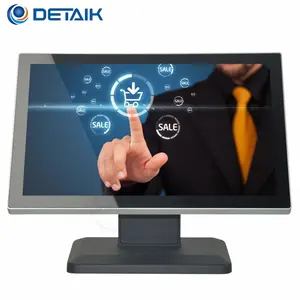 Biaya Rendah, 23.8 Inci Full HD Benar Datar Kapasitif Layar Sentuh Pos Monitor dengan Layar Lebar