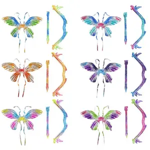 Globos de arco aireado y flecha para niños, decoración de fiesta con alas de mariposa caliente