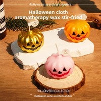 Bougie d'aromathérapie artisanale personnalisée en forme de citrouille fantôme peinte pour Halloween, cadeau atmosphérique, décorations événementielles