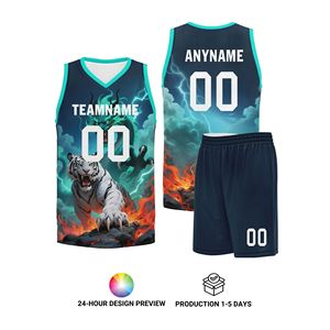 Uniformes de basket-ball de haute qualité, respirants, à séchage rapide, avec impression graphique, logo personnalisé BBJ01-250637 - Product Image 2