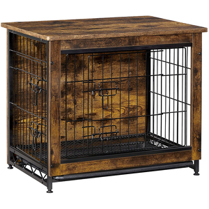 Free sample Double Doors Wooden Dog Crate Pet Dog Crate End Table Furniture with Removable Tray Dog Cage pet cages carriers