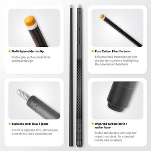 Taco de <span class=keywords><strong>Billar</strong></span> de Fibra de Carbono de Ultra Baja Deflexión |   Taco de <span class=keywords><strong>Billar</strong></span> Profesional 100% de Carbono, <span class=keywords><strong>para</strong></span> Tacos de Rotura y Juego de Precisión - Product Image 3