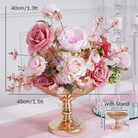 Boule de fleurs artificielle en soie série rose pour centres de table de mariage, décorations de chandelier, fournitures et accessoires pour banquets et événements, vitrine