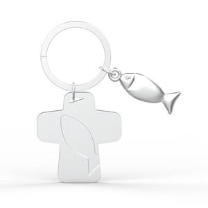 Trading Offre Spéciale Exquis Croix En Alliage De Zinc Porte-clés De Poisson En Métal Pour La Fête - Product Image 2