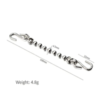 Chaîne à billes classique chrétienne en acier inoxydable de 4,5*100 mm de longueur avec raccord en D et petit anneau de 15 mm pour cadeau ou usage quotidien