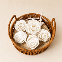 Rose en bois de Sola de 2,4 pouces faite à la main avec corde en coton, accessoire diffuseur d'aromathérapie, vente en gros directe d'usine