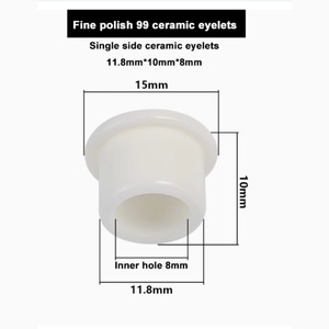 Guía de hilo para máquina de 500 hilos, ojal de cerámica de circonia con orificio interior de 8 mm y ancho de lazo de 30 mm, mecanizado CNC, pulido a espejo - Product Image 2