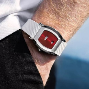 Montre-bracelet classique de luxe pour hommes, en acier inoxydable, bracelet en caoutchouc bleu, étanche, lumineuse, montre de sport - Product Image 4