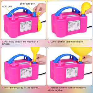 Pompa Elettrica Portatile a Doppio Ugello per <span class=keywords><strong>Palloncini</strong></span>, Rosso Rosa, 110V 600W, <span class=keywords><strong>Gonfiatore</strong></span> Elettrico per Decorazioni - Product Image 6