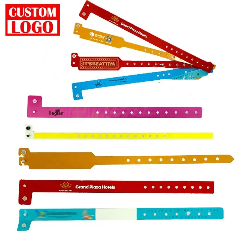 High Quality Pvc Hotel Identification Wristband Tabs Adjustable One Time Use Bracelets
