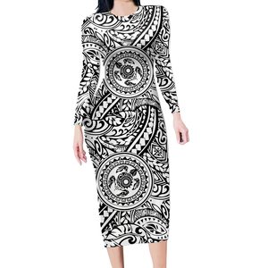 Vêtements de <span class=keywords><strong>grande</strong></span> <span class=keywords><strong>taille</strong></span> pour femmes Robes de style hawaïen rose élégant pour dame Vêtements de Saint-Valentin Robes de bureau à manches longues pour femmes Robes Maxi - Product Image 3