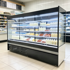 Vitrina Refrigerada con Cortina <span class=keywords><strong>de</strong></span> Aire, Luz LED, Logotipo Personalizado, Color Personalizado, Ventilador Oculto, Enfriamiento por Aire, Cortina Superior Extraíble, para Restaurante - Product Image 1