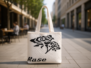 Borsa a Spalla Lavorata a Maglia per Donna con Motivo Floreale, Tracolla Singola, Apertura Superiore, per Uso Quotidiano - Product Image 2