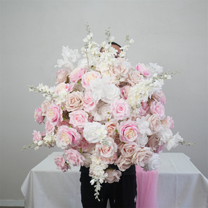 Vente en gros de boules de fleurs artificielles en soie blanche élégantes de haute qualité, grandes décorations de table pour mariage, centre de table pour événements et fêtes - Product Image 1