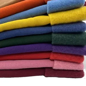 Shaoxing वस्त्र निर्माता उच्च गुणवत्ता कपास ब्रश फ्रेंच टेरी ऊन बुना हुआ हूडि कपड़े, कपास ऊन स्वेटर कपड़े