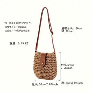 Summer Women Bohemian Handmade Paper Crossbody Bag with USB <b>Small</b> Beach Seaside Vacation Bag - Product Image 6